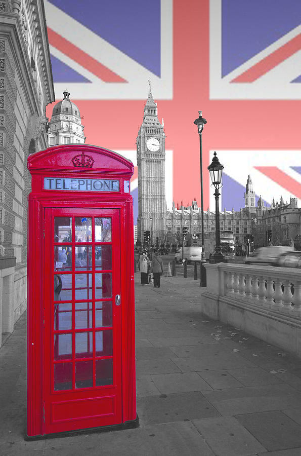 Red Telephone Big Ben Photograph by David French