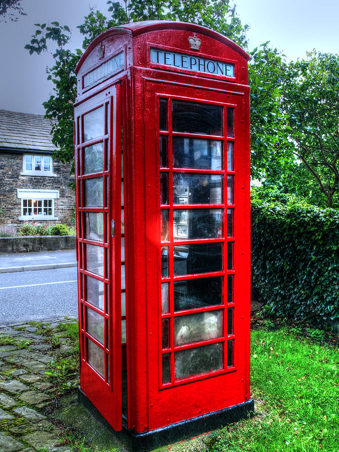 Cottage Photograph - Red telephone box by Susan Tinsley