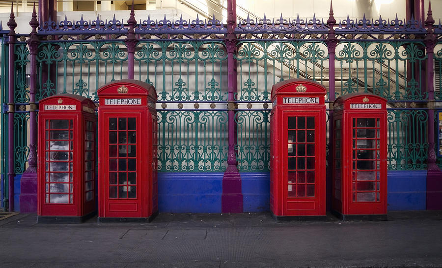 Red Telephone boxes Photograph by Shirley Mitchell
