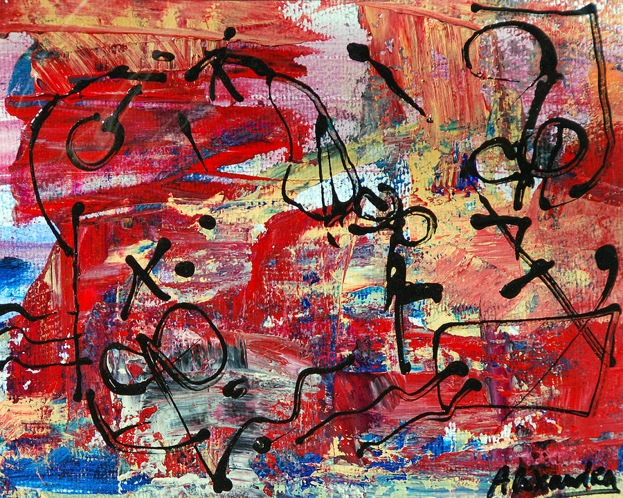Divertimento No.20 - Red Texas Painting by Fine Art by Alexandra