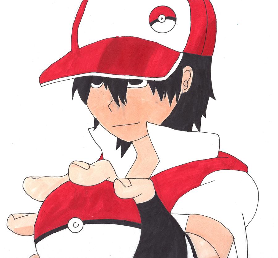Premium AI Image  A drawing of a white and red pokemon character