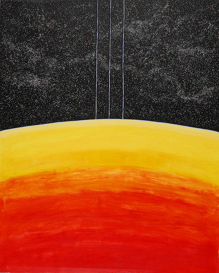 Space Painting - Red to Yellow Spacescape by Jesse Jackson Brown