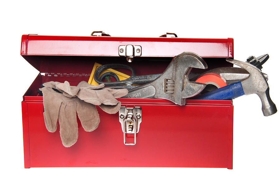 Red Tool Box with Variety of Tools Photograph by Ivanastar