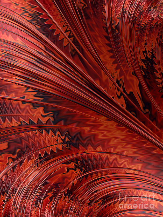 Abstract Digital Art - Red Tortoiseshell Abstract by John Edwards