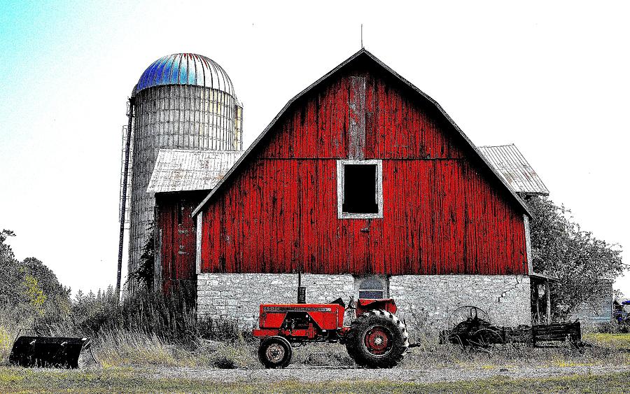 Red Tractor - Canada Photograph by Jeremy Hall