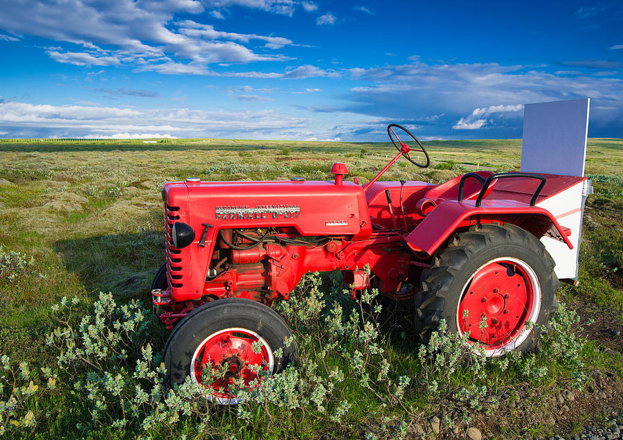 Red Tractor in Iceland Photograph by Matthias Hauser