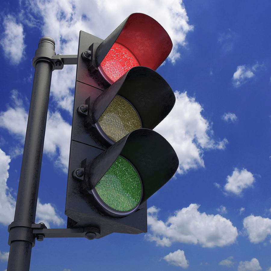 Red Traffic Light Photograph by Ktsdesign/science Photo Library