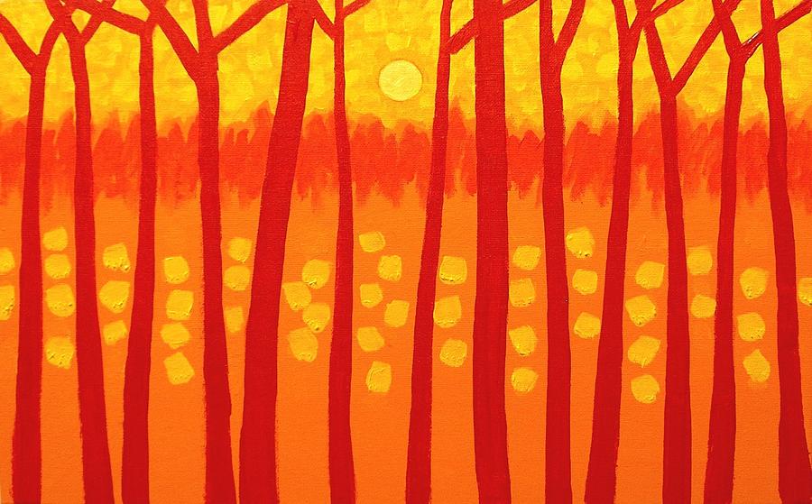 Tree Painting - Red Trees by John  Nolan