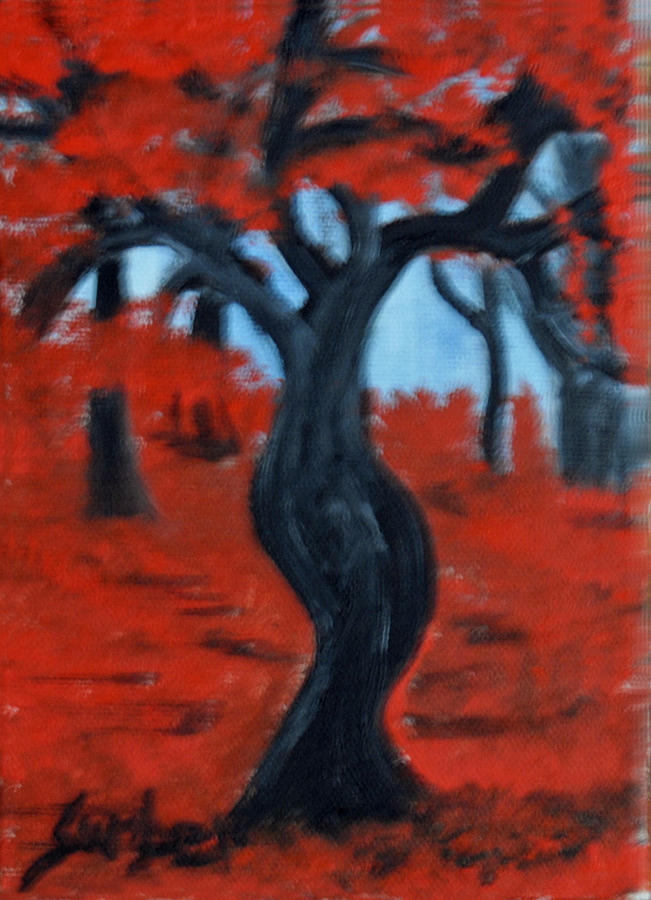 Red Trees Painting by Suzanne Surber