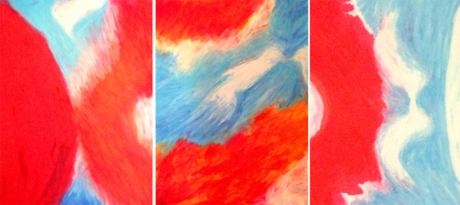 Red Triptych Pastel by Samantha Boyce - Fine Art America
