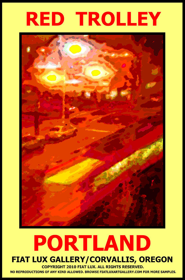 Red Trolley Portland Digital Art by Michael Moore