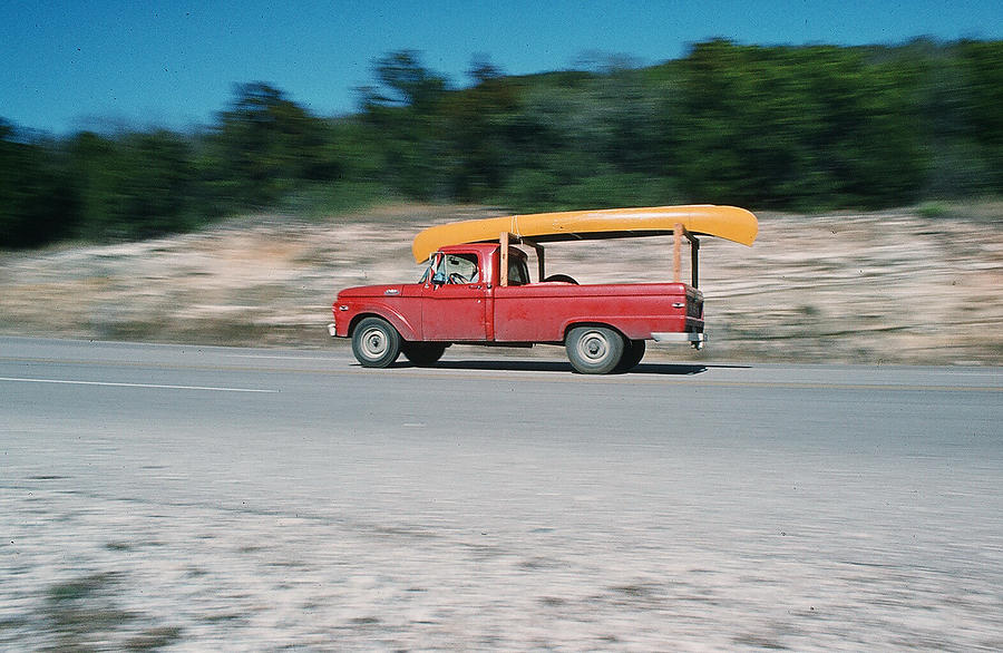 Red Truck And Yellow Canoe by Cindy Clements Red Truck And Yellow Canoe by Cindy Clements