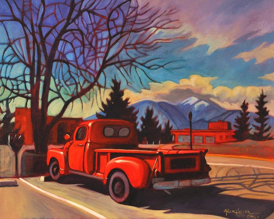 Red Truck Painting by Art West