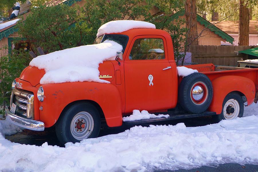 Red Truck - Idyllwild Photograph by Nora Boghossian