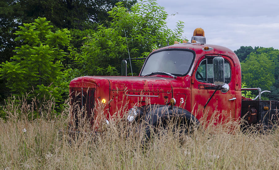 Red Truck in the Weeds Photograph by Bill Cannon
