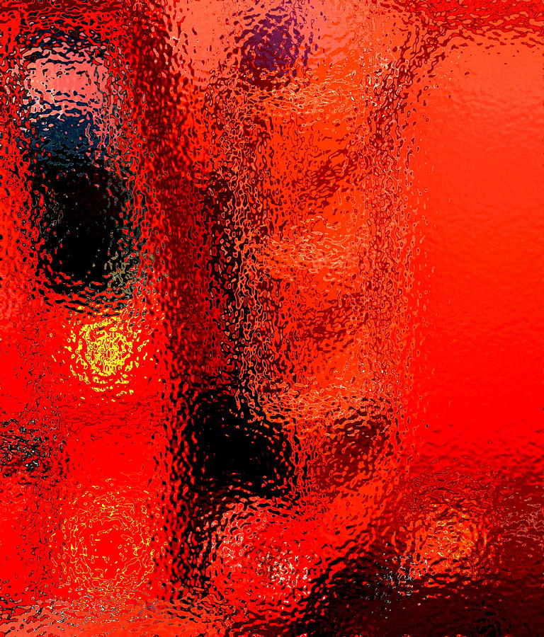 Abstract Digital Art - Red Truck Refracted by Mike McCool