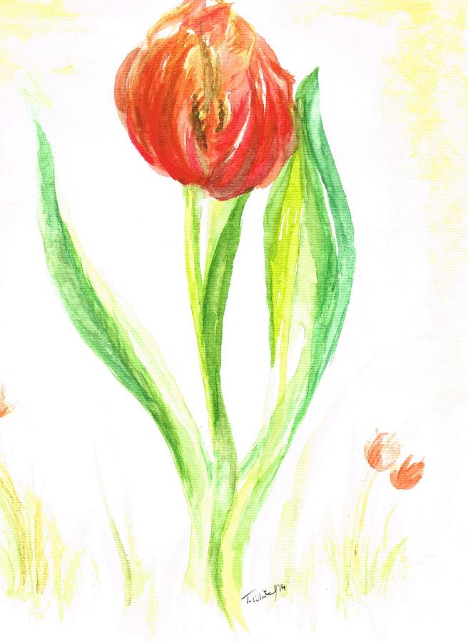 Red Tulip -Of Amsterdam Painting by Teresa White - Fine Art America