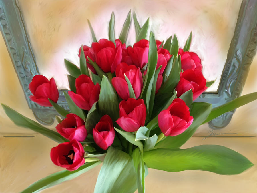 Red Tulips Photograph by Jean Pacheco Ravinski