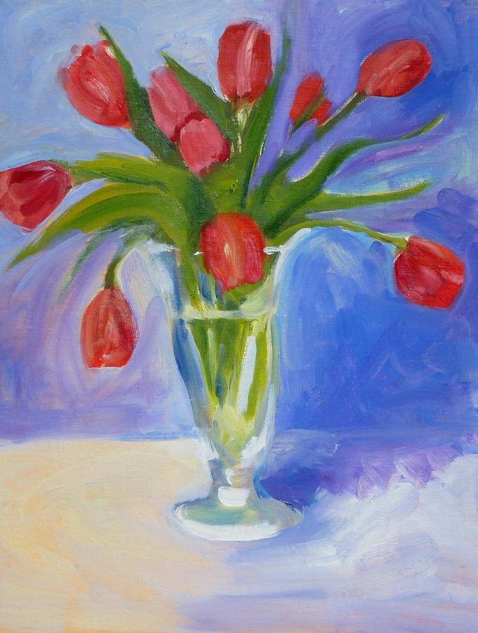 Red Painting - Red Tulips by Valerie Lynch Red Painting - Red Tulips by Valerie Lynch
