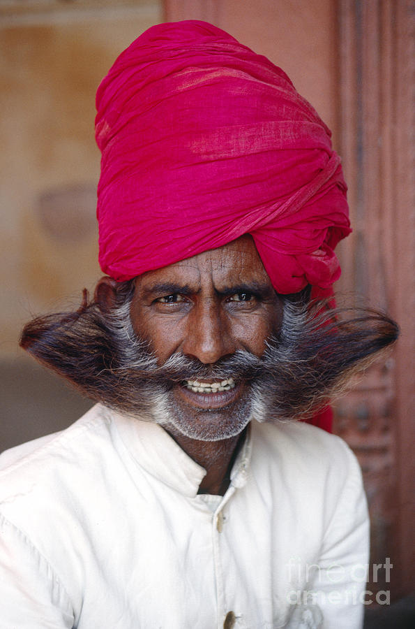 Red Turbaned Guard - Jaipur India Photograph by Craig Lovell