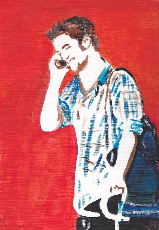 Red Tyler Painting by Audrey Pollitt