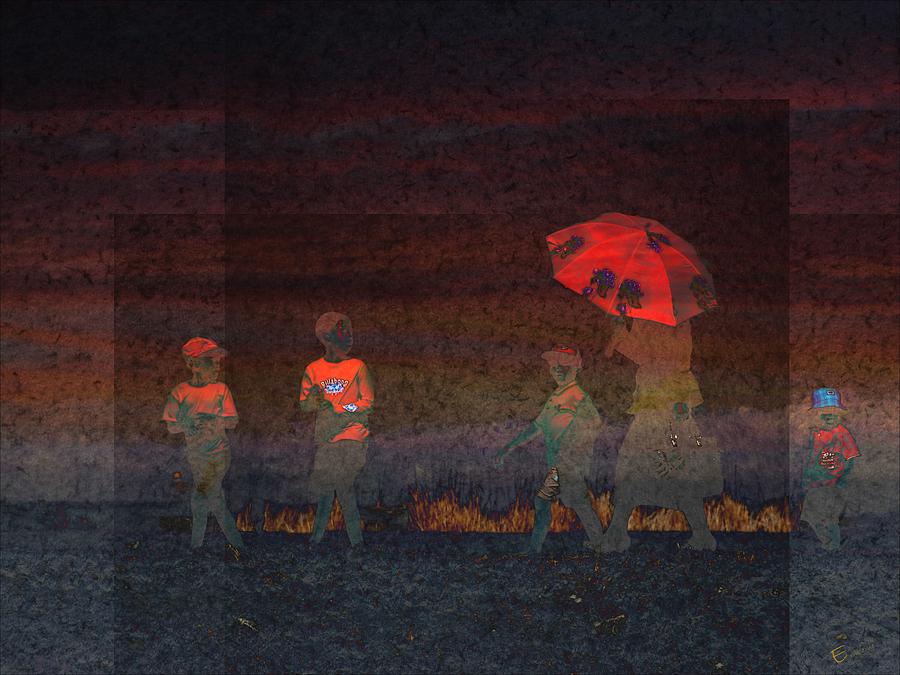Abstract Photograph - Red Umbrella by Ernestine Manowarda