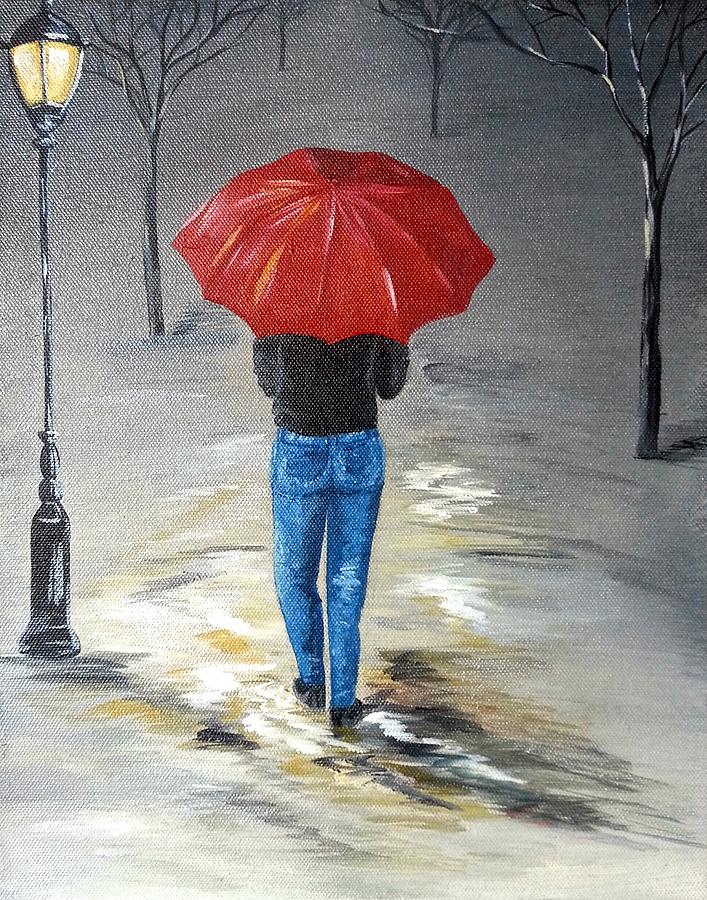 Red Umbrella Painting by Tracie Jorgensen - Fine Art America