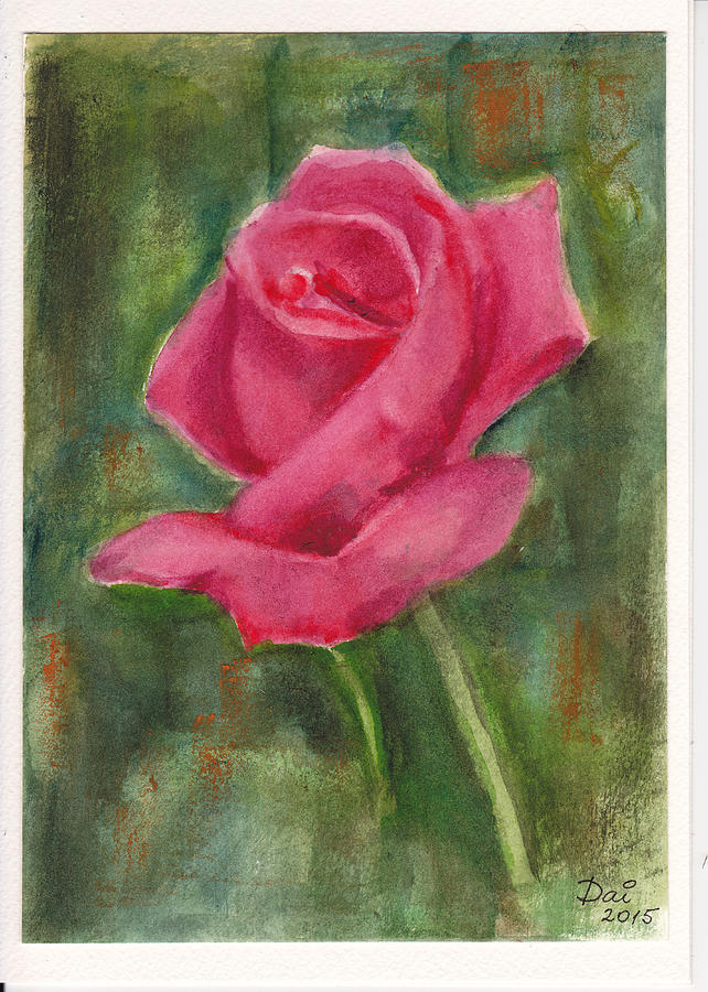 Red Valentine Rose 2015 Painting by Dai Wynn