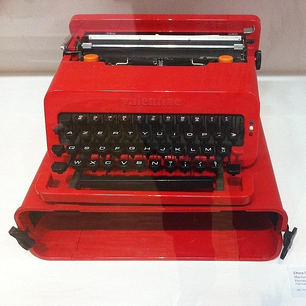 Paris Photograph - #red #valentine #typewriter #olivetti by C J