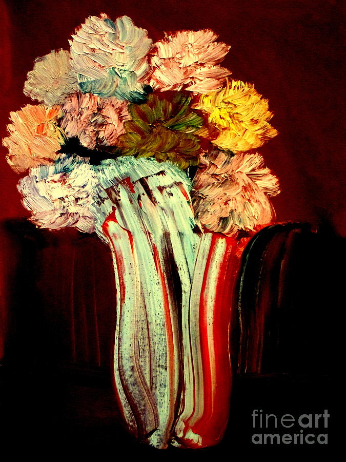 Red Vase 7 Painting by Bill OConnor