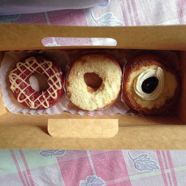 Donut Photograph - Red Velvet. Cheese Duo. Blueberry by Mary anne Lagman