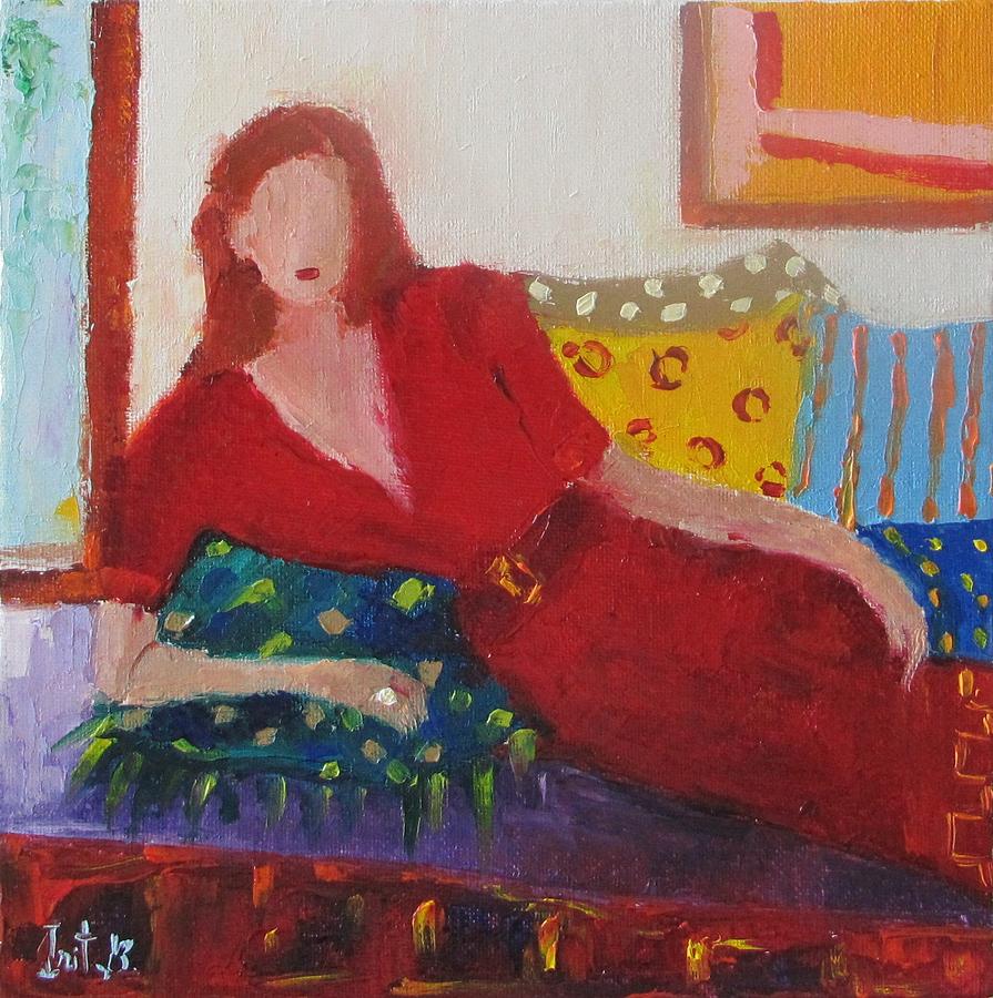Bed Painting - Red Velvet by Irit Bourla