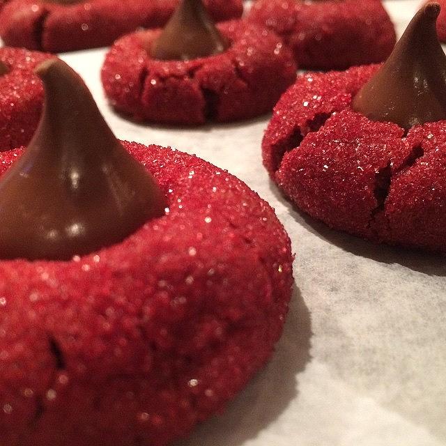 Cookie Photograph - Red Velvet Peanut Butter Blossoms... I by Angela Davis