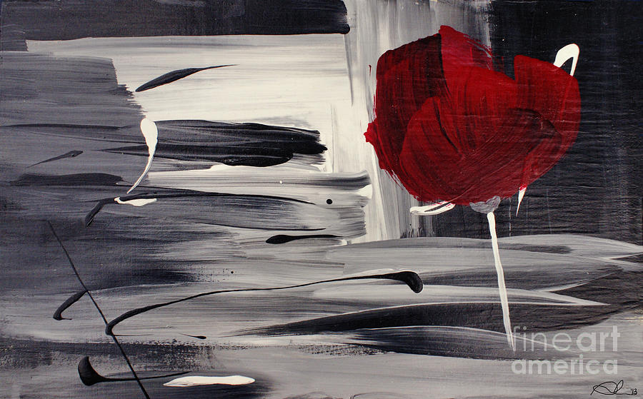 Abstract Painting - Red Velvet - Rouge Velours by Aimelle Ml