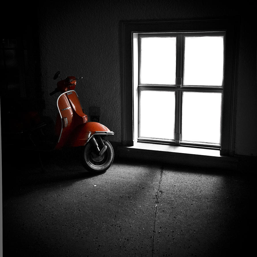 Red Vespa Photograph by Sonny Marcyan