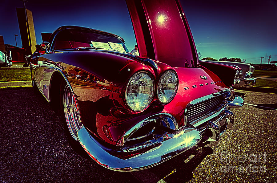 Red Vintage Chevy Corvette Photograph by Danny Hooks