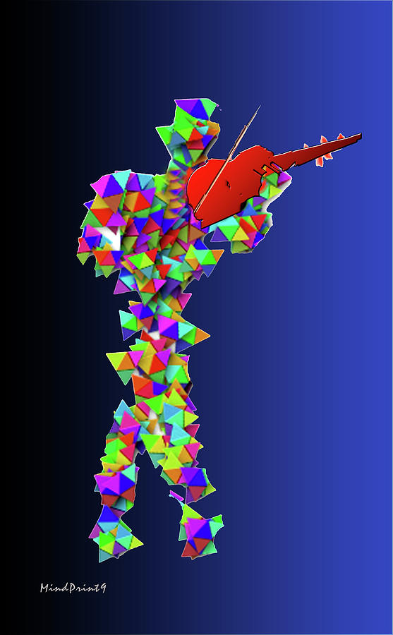 Red Violin Digital Art by Asok Mukhopadhyay