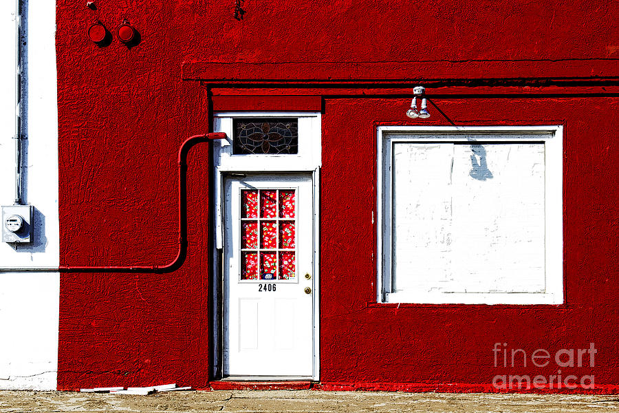 red wall in Hico Photograph by Elena Nosyreva