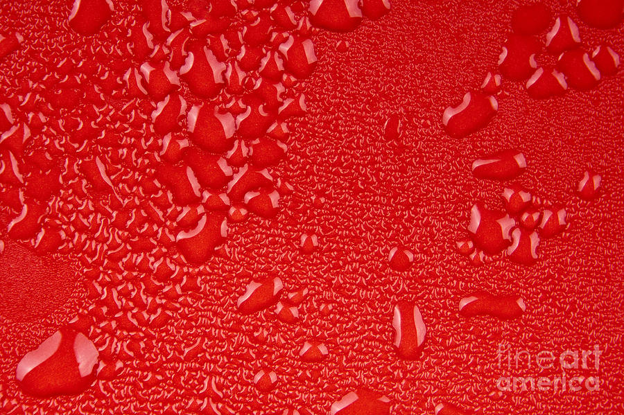 Red Water Bubbles Photograph