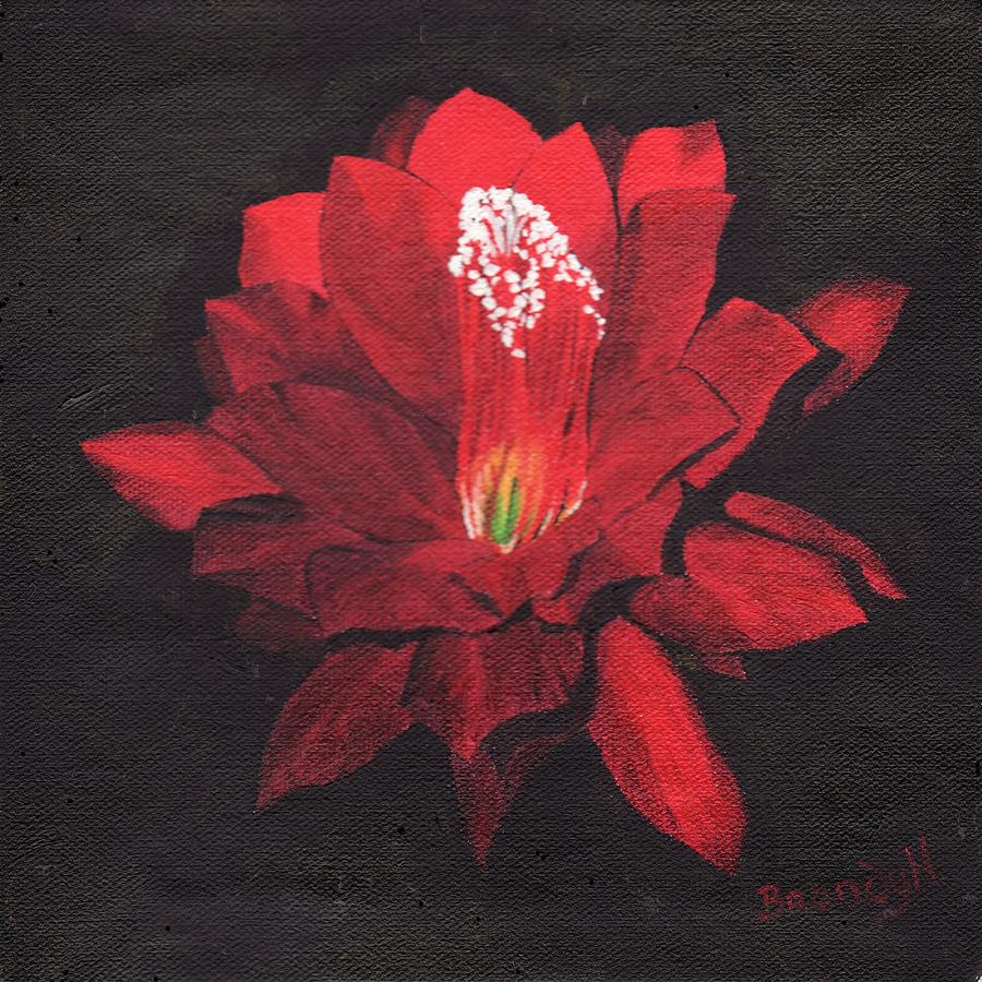 Oils Painting - Red Waterlily by Brandy House Oils Painting - Red Waterlily by Brandy House