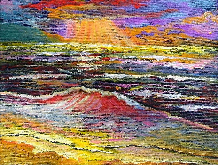 Red Wave Coming Painting by Kathleen Luther