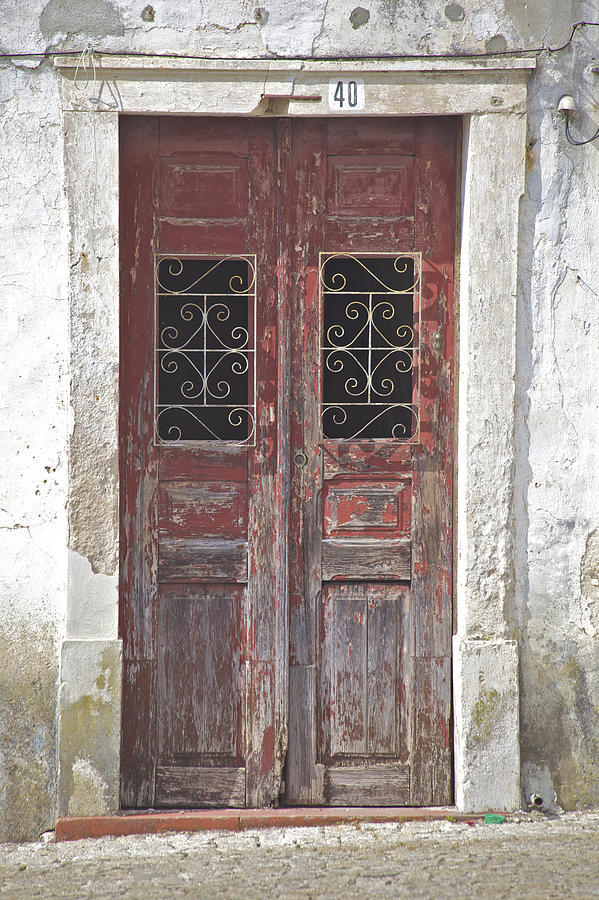 Red Weathered Door of Pombal Photograph by David Letts