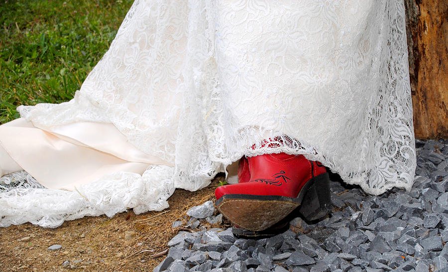 Wedding Boots Photograph - Red Wedding Boots by Kasie Morgan