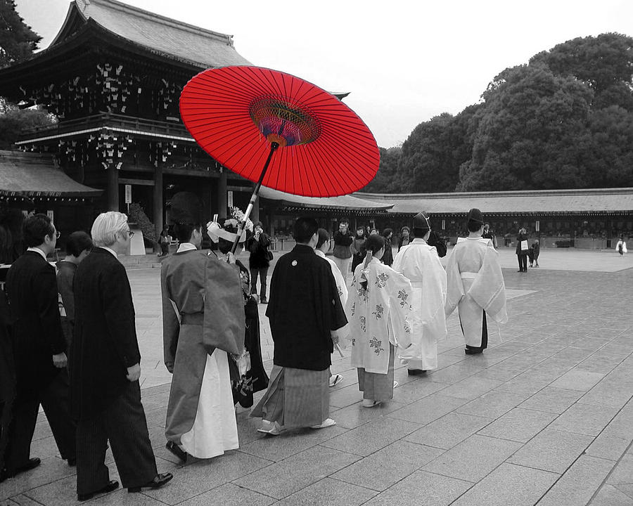 Red Wedding Umbrella 3 Photograph
