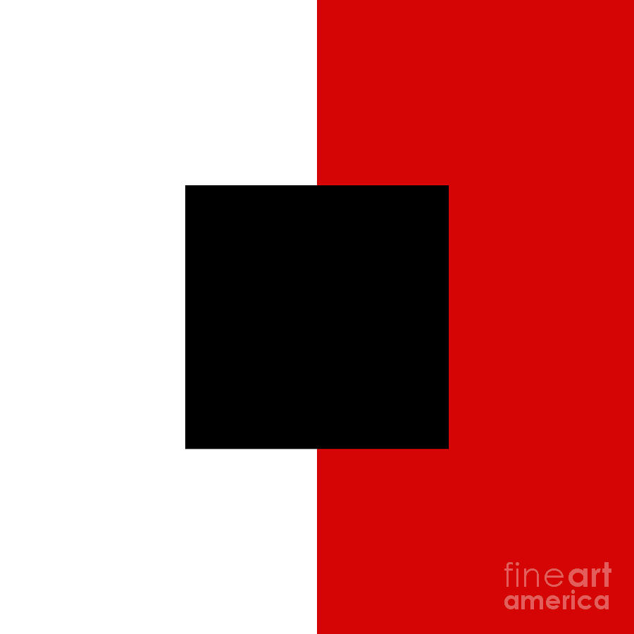 Red White And Black 11 Square  Digital Art by Andee Design
