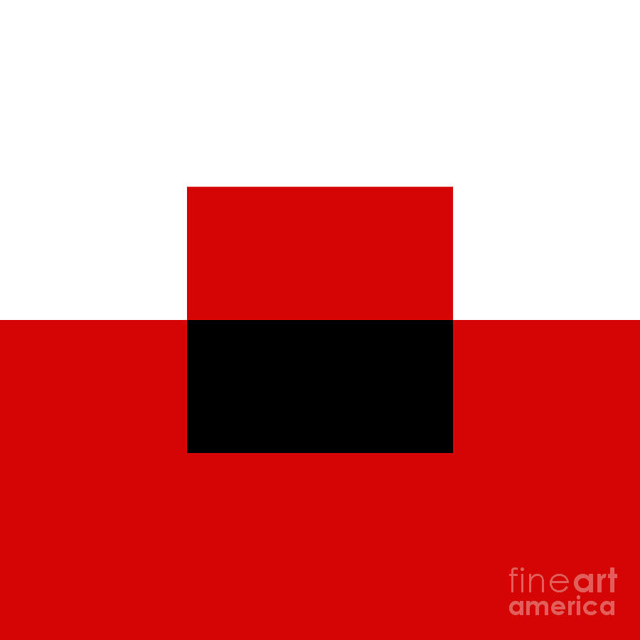 Red White And Black 13 Square  Digital Art by Andee Design