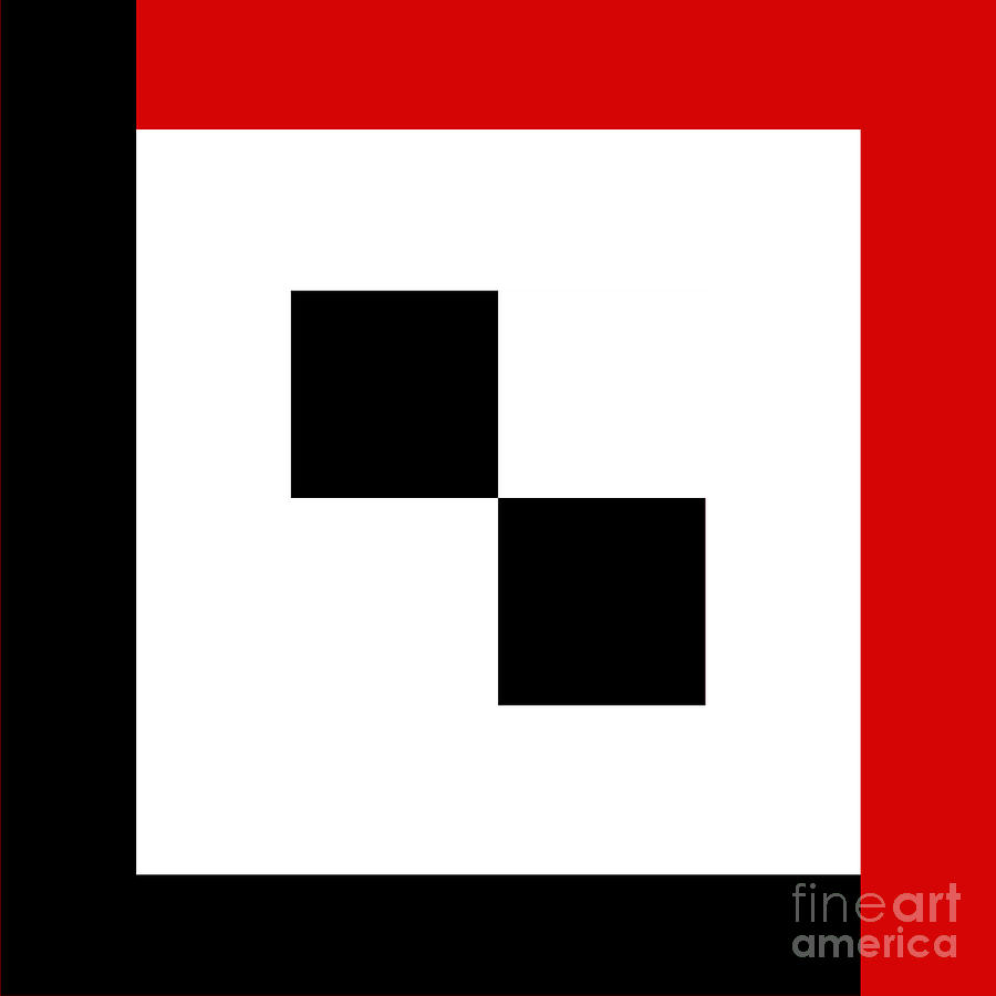 Red White And Black 15 Square Digital Art by Andee Design