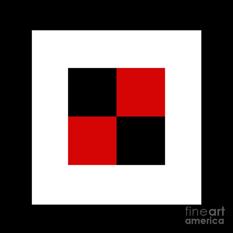 Red White And Black 17 Square  Digital Art by Andee Design