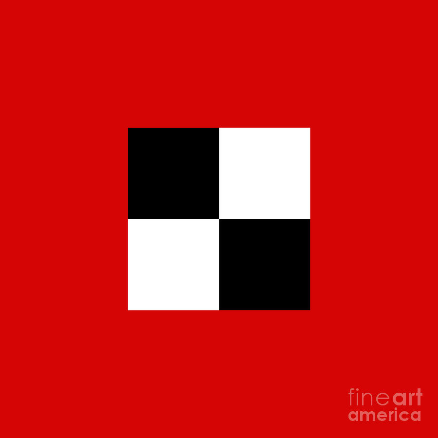 Red White And Black 18 Square Digital Art by Andee Design