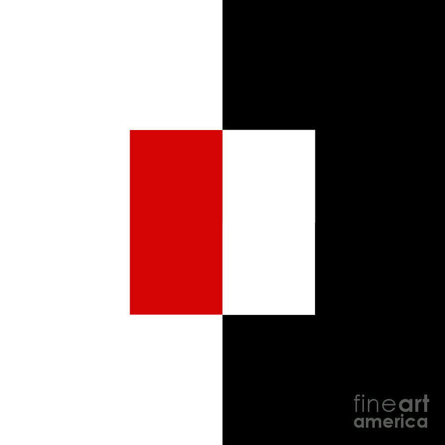 Red White And Black 7 Square Digital Art by Andee Design